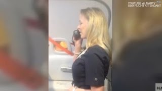 Watch This flight attendant has em rolling in the aisles [upl. by Helprin]