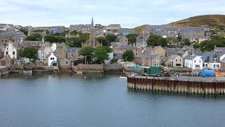 Beautiful amp historic Stromness from the departing Northlink Ferry to Scrabster Orkney Scotland UK [upl. by Ahseekan]