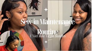 CLOSURE SEW IN MAINTENANCE ROUNTINE🎀  3 WEEK UPDATE ft UNICE HAIR [upl. by Naquin]