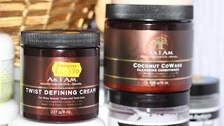 AS I AM PRODUCT REVIEW COCONUT COWASH amp TWIST DEFINING CREAM 4C HAIR [upl. by Moscow247]