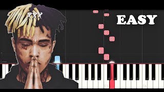 XXXTentacion  Moonlight EASY Piano Tutorial [upl. by Imuyam713]