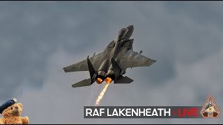 LIVE US AIR FORCE FIGHTER TOWN F15 amp F35 ACTION • 48TH FIGHTER WING RAF LAKENHEATH 030724 [upl. by Neelhtakyram]