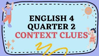 ENGLISH 4 Quarter 2 Week 1  CONTEXT CLUES Exemplification Definition [upl. by Amorette]