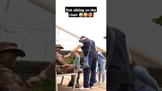 No not sitting on the chair 🤣🤩 prank funny fun mahdifun shorts viral explore jokes [upl. by Anitnelav]