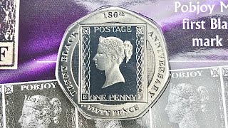 The Rare Penny Black Stamp On A 50p Coin  7500 Minted  Pobjoy Mint 2020 [upl. by Llertram]