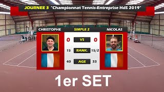 Christophe 15 vs Nicolas 152  Match corpo  1er set  01042019 [upl. by Pas867]