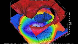 Stratospheric polar vortex warming 3D  GFS 18th Nov 06z FA [upl. by Noirb]