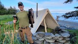 4 Days Alone in Alaska  Bushcraft Camping amp Foraging Food [upl. by Sessler]