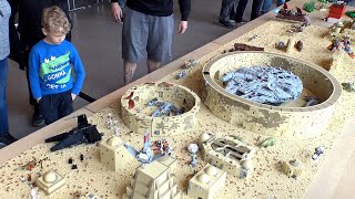 Huge LEGO Star Wars Tatooine with Jabbas Palace Millennium Falcon Hangar amp More [upl. by Carlstrom]