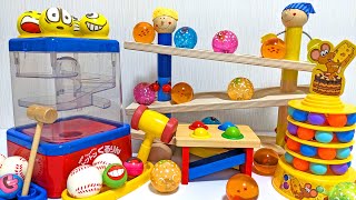 Marble Run Race ASMR☆ 5 marble courses and a big ball [upl. by Nnairet]