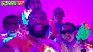 Glow In The Dark Hide and Seek Nerf Challenge with Zontay Family [upl. by Tavia]