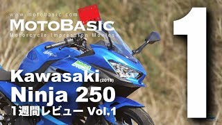 Ninja250 カワサキ2018 バイク1週間インプレ・レビュー Vol1 Kawasaki Ninja 250 2018 1WEEK REVIEW [upl. by Prober]