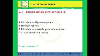 Plant Breeding  Model Exit Exam Questions for Plant Science Exit Exam [upl. by Deirdra]