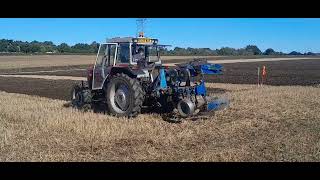 Massey Ferguson MF398 4wd Southwell ploughing match 2024 2 furrow reversible [upl. by Eelyrehc]