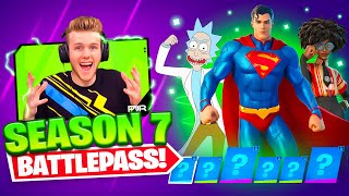 NEW SEASON 7 Rick amp Morty BATTLEPASS In Fortnite Superman  More [upl. by Furiya]