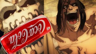 Eren Drinks CocaCola  AOT Cola Commercial attackontitanseason4 [upl. by Notlim124]