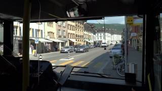 Ride Swisstrolley 3 trolleybus through the Nidau [upl. by Hako514]