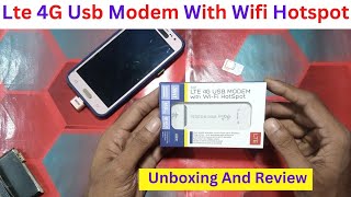 Lte 4G Usb Modem With Wifi Hotspot Unboxing And Review  4G Lte Wifi Modem Router [upl. by Niwde]