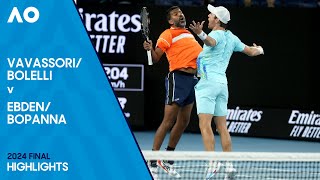 BolelliVavassori v BopannaEbden Highlights  Australian Open 2024 Final [upl. by Yar925]