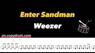 WeezerEnter Sandman  Drum Sheet Music [upl. by Mattox128]