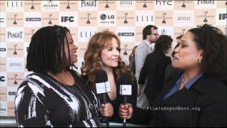 Lea Thompson interview at the 2011 Independent Spirit Awards Live Arrivals Show [upl. by Hbahsur998]