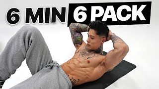 6 Minute 6 Pack ABS Workout You Can Do Anywhere No Rest [upl. by Snider]