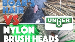 Boars hair Vs nylon brush heads  Unger [upl. by Ahseirej]