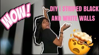 DIY  BLACK amp WHITE STRIPED WALLS [upl. by Llehsar]