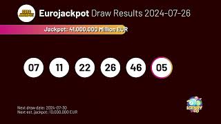 20240726 Eurojackpot Lottery Results amp Winning Numbers [upl. by Hanima454]