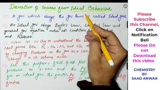 Deviation of Gases from Ideal BehaviourCompressibility FactorIdeal and NonIdeal GaesesUrdu\Hindi [upl. by Notsruht]