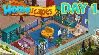 HOMESCAPES Gameplay  Android  iOS   DAY 1 Walkthrough [upl. by Haig]