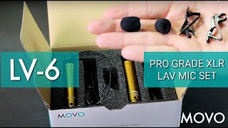 MOVO LV6 Pro Grade Omnidirectional amp Cardioid XLR Lavalier Condenser Microphones [upl. by Aicilla]