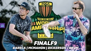 2023 PDGA Disc Golf World Championships  FINALF9  Barela McMahon Dickerson Orum  Gatekeeper [upl. by Yaluz]