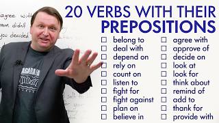 PREPOSITIONS IN ENGLISH Learn 20 Verbs with Prepositions [upl. by Jeuz412]