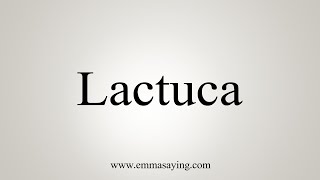 How To Say Lactuca [upl. by Ahrat]