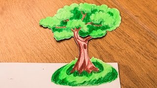 Como Dibujar Un Árbol 3D Dibujos Para Principiantes  FunKeep [upl. by Alejo688]