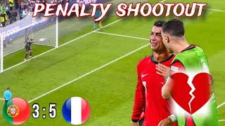 Portugal Vs France 35 Highlights amp penalty shootout EURO 2024  Ronaldo out of the EURO 💔 [upl. by Llenrrad992]