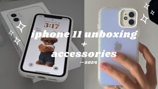 iphone 11 unboxing in 2024  accessories [upl. by Arraes]