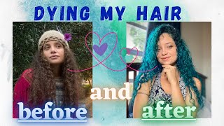 DYING MY HAIR  FROM BROWN TO ATOMIC TURQUOISE [upl. by Bastien]