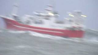 Pelagic Trawler Western Viking leaving a rough Peterheadmpg [upl. by Kassel]