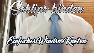 Schlips binden einfacher Windsor Knoten [upl. by Atinar]