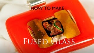 How to create a Fused Glass Pendant Orange Amber amp Dichroic [upl. by Emma]