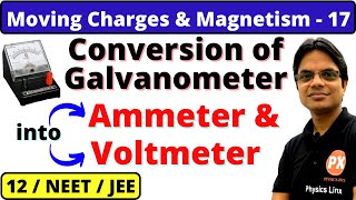 Moving Charges amp Magnetism 17 Conversion of Galvanometer into Ammeter and Voltmeter For 12NEETJEE [upl. by Mcgrody454]