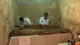 Mummies discovered in ancient tomb near Egypts Luxor [upl. by Nawek]