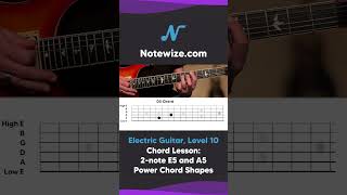 Combining 2note Power Chord Shapes Part 2 guitar guitarlesson guitarchords [upl. by Oiznun700]