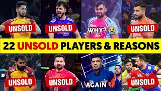 PKL 2024  10 UNSOLD PLAYERS amp REASONS  SHOCKING UNSOLD PLAYERS IN PKL 11 AUCTION [upl. by Nomyaw412]