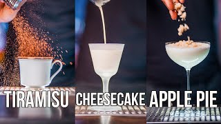 How to Make Dessert Cocktails  Cheesecake  Tiramisu  Apple Pie [upl. by Notsirhc]