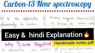 Carbonnmr spectroscopy hindi c13Nmr spectroscopy coupling constant carbon nmr spectroscopy basics [upl. by Ailed]