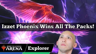 Izzet Phoenix Wins All The Packs  Explorer Constructed  MTG Arena [upl. by Nosde]