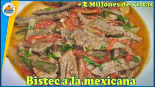 como hacer BISTEC A LA MEXICANA Receta  268 bistec [upl. by Bruni]